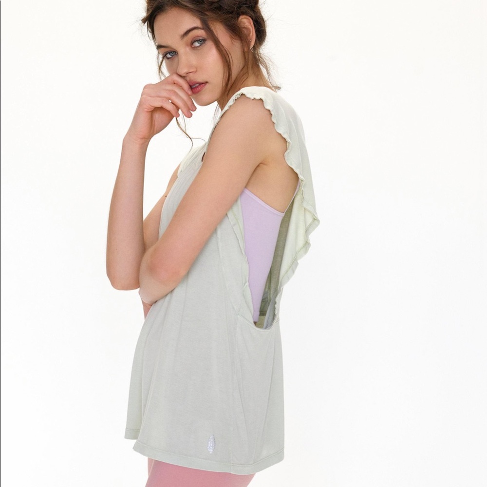 FP White Ruffle Sleeve Tank - Picture 12 of 12